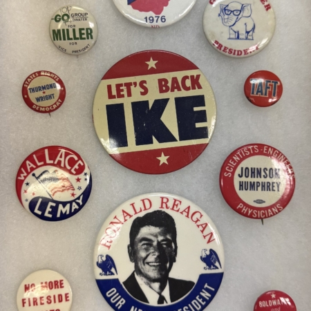 New Store Items 1940-76 PRESIDENTIAL CAMPAIGN BUTTON LOT, 12 DIFFERENT, SOME BETTER, EXC/NR-MINT