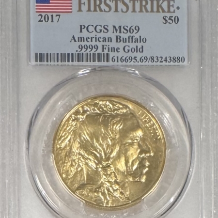 American Gold Eagles, Buffaloes, & Liberty Series 2017 $50 1 OZ GOLD BUFFALO, .9999 FINE-FIRST STRIKE, NGC MS-69, SPOT-FREE! 