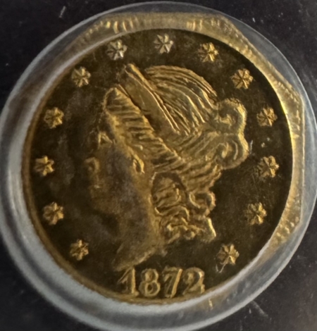 New Certified Coins 1872 50c CALIFONIA FRACTIONAL GOLD, BG-914, PCGS MS-63, ORIGINAL & LOOKS PL!