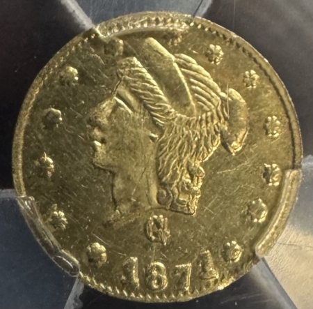 New Certified Coins 1871 25c CALIFORNIA FRACTIONAL GOLD, BG-839, PCGS MS-62, BRILLIANT & PROOFLIKE!