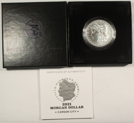 Modern Commems 2021-CC PRIVY $1 MORGAN DOLLAR SILVER 100TH ANNIVERSARY COMMEM – GEM UNC W/ OGP