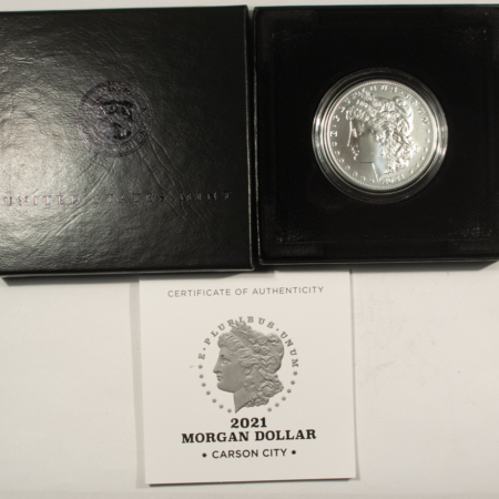 Modern Commems 2021-CC PRIVY $1 MORGAN DOLLAR SILVER 100TH ANNIVERSARY COMMEM – GEM UNC W/ OGP
