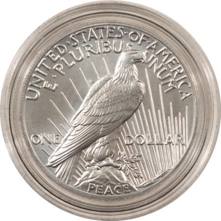Dollars 2021 PRIVY $1 PEACE DOLLAR SILVER 100TH ANNIVERSARY COMMEM – GEM UNC W/ OGP