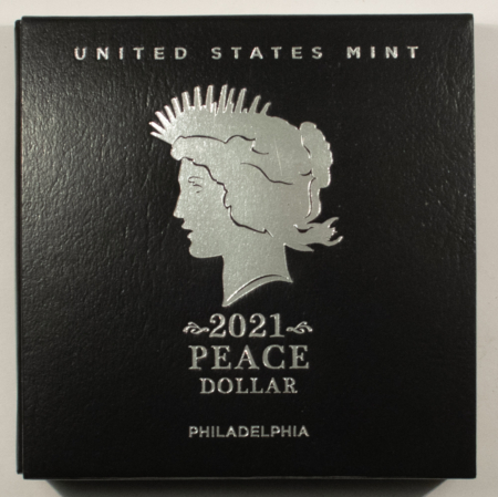 Dollars 2021 PRIVY $1 PEACE DOLLAR SILVER 100TH ANNIVERSARY COMMEM – GEM UNC W/ OGP