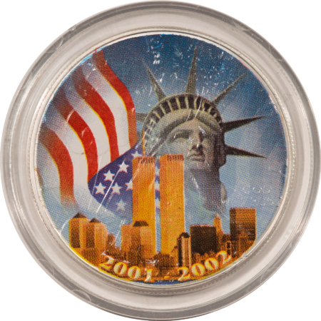 American Silver Eagles 2002 $1 AMERICAN SILVER EAGLE 1 OZ .999 COLORIZED STATUE OF LIBERTY W/ BOX & COA