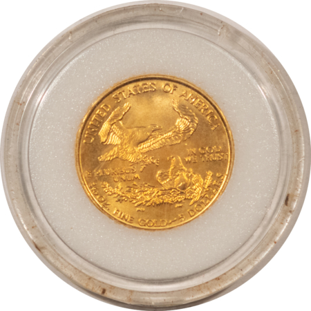 American Gold Eagles, Buffaloes, & Liberty Series 1999 $5 AMERICAN GOLD EAGLE, 1/10 OZ – GEM UNCIRCULATED!