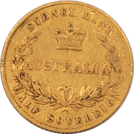 Bullion 1856 AUSTRALIA GOLD 1/2 SOVEREIGN, VICTORIA, KM-3 – CIRCULATED! SCARCE!