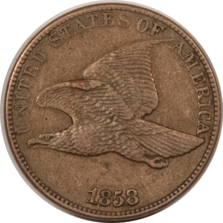 Flying Eagle 1858 FLYING EAGLE CENT, LARGE LETTERS – HIGH GRADE CIRCULATED EXAMPLE!