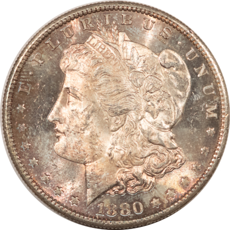 Dollars 1880-S $1 MORGAN DOLLAR – FRESH PRETTY BRILLIANT UNCIRCULATED, SEMI-PROOFLIKE!