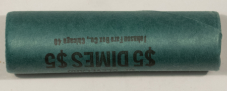 Coin Rolls 1964 ROOSEVELT SILVER DIME 50 COIN ORIGINAL BANKWRAPPED ROLL – GEM BU!