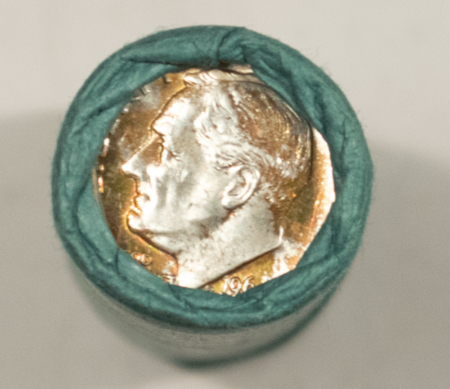 Coin Rolls 1964 ROOSEVELT SILVER DIME 50 COIN ORIGINAL BANKWRAPPED ROLL – GEM BU!