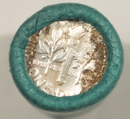Coin Rolls 1964 ROOSEVELT SILVER DIME 50 COIN ORIGINAL BANKWRAPPED ROLL – GEM BU!