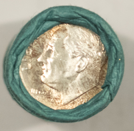 Coin Rolls 1964 ROOSEVELT SILVER DIME 50 COIN ORIGINAL BANKWRAPPED ROLL – GEM BU!