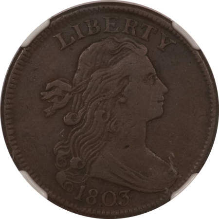 CAC Approved Coins 1803 DRAPED BUST LG CENT S-257 SM DATE LG FRAC NGC VF-30 BN CAC, SUPER ORIGINAL!
