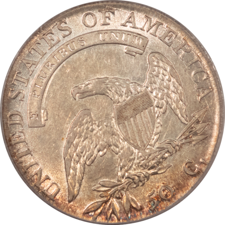 Early Halves 1808/7 CAPPED BUST HALF DOLLAR – PCGS AU-53, FLASHY & LUSTROUS!