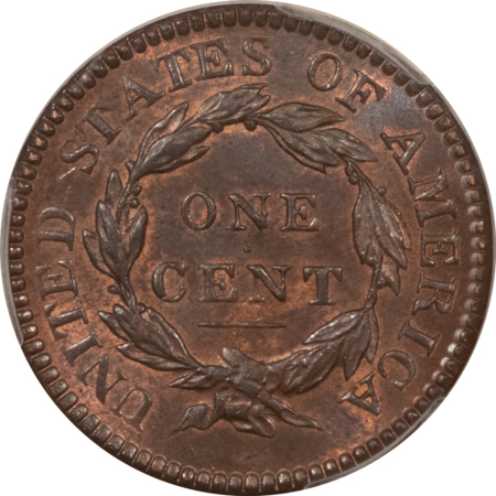 Coronet Head Large Cents 1816 CORONET HEAD LARGE CENT, N-2 – PCGS MS-64 RB, SCARCE – POP 16 ONLY 7 FINER!
