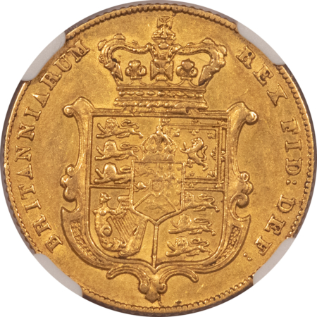 Bullion 1827 GREAT BRITAIN GOLD SOVEREIGN GEORGE IV KM#696 – NGC AU-53 SCARCE EARLY DATE