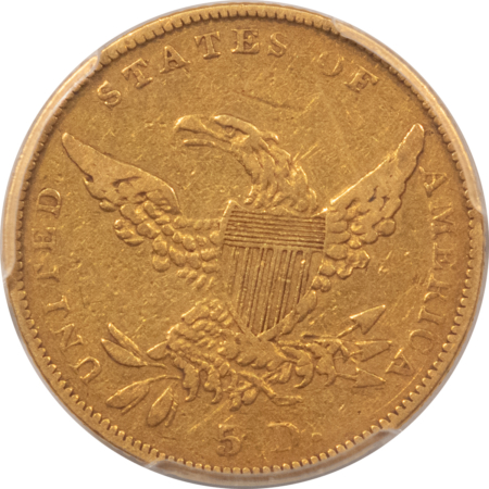 $5 1838-C $5 CLASSIC GOLD HALF GOLD PCGS VF-25, RARE, DESIRABLE 1ST YR CHARLOTTE!