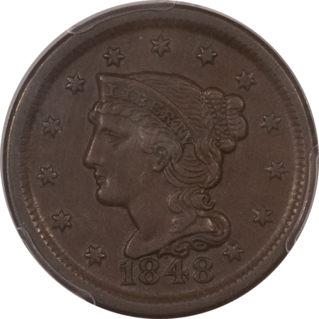 Braided Hair Large Cents 1848 BRAIDED HAIR LARGE CENT – PCGS XF-45, TOUGH CAC!