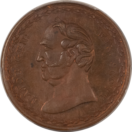 Exonumia 1852 MAJOR GENERAL WINFIELD SCOTT CAMPAIGN TOKEN, DEWITT WS-1852-7, PCGS MS-64RB