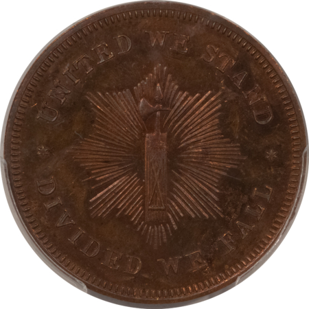 Exonumia 1852 MAJOR GENERAL WINFIELD SCOTT CAMPAIGN TOKEN, DEWITT WS-1852-7, PCGS MS-64RB