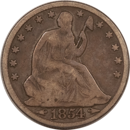 Half Dollars 1854-O SEATED LIBERTY HALF DOLLAR, ARROWS – NICE PLEASING CIRCULATED EXAMPLE!