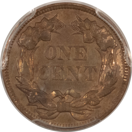 Flying Eagle 1857 FLYING EAGLE CENT – PCGS XF-40, NICE CIRC!