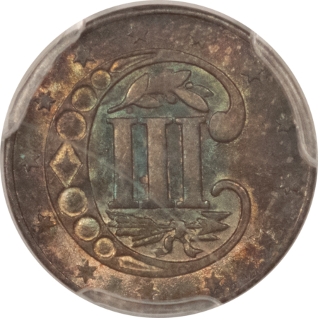 New Certified Coins 1858 THREE CENT SILVER – PCGS MS-66, GORGEOUS! RARE IN 66 OR HIGHER!