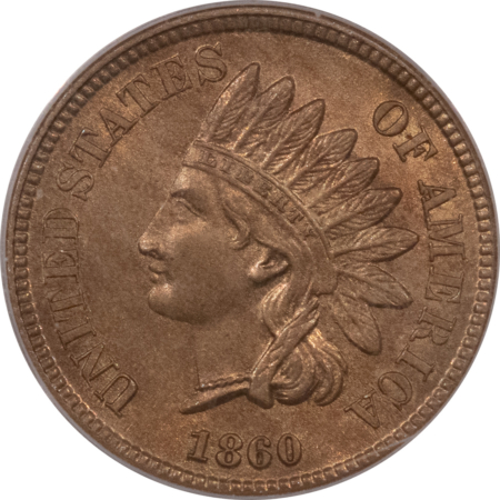 CAC Approved Coins 1860 INDIAN CENT, POINTED BUST – PCGS MS-64, PREMIUM QUALITY! CAC APPROVED!