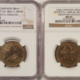 Exonumia RARE ca 1840 WILLIAM HARRISON POLITICAL MEDAL, 35mm, DEWITT WHH-G(4); NGC MS-63!