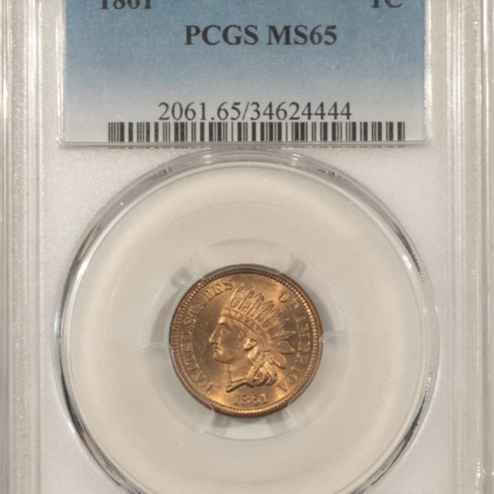 Indian 1861 INDIAN CENT – PCGS MS-65, LUSTROUS GEM!
