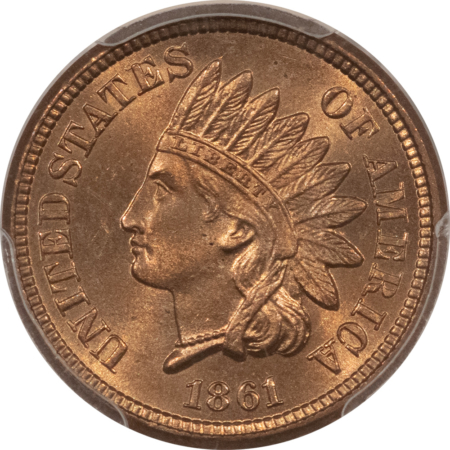 Indian 1861 INDIAN CENT – PCGS MS-65, LUSTROUS GEM!