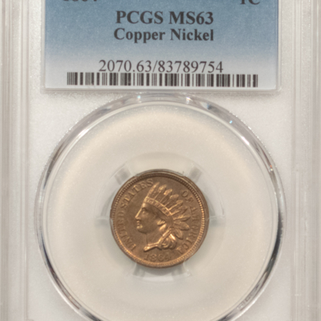 Indian 1864 INDIAN CENT, COPPER NICKEL – PCGS MS-63, LUSTROUS!