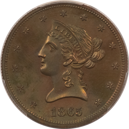 $10 1865 $10 GOLD LIBERTY COPPER PATTERN EAGLE J-450 PCGS PR-65 BN RARE TRANSITIONAL