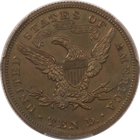 $10 1865 $10 GOLD LIBERTY COPPER PATTERN EAGLE J-450 PCGS PR-65 BN RARE TRANSITIONAL