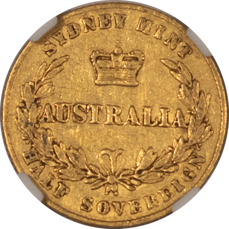 Bullion 1865 AUSTRALIA GOLD 1/2 SOVEREIGN, VICTORIA, KM-3 – NGC VF-35, SCARCE!