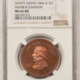 Exonumia 1864 G.B. MCCLELLAN 28mm CAMPAIGN COPPER MEDAL, NGC MS-65 RB; EX JOHN J. FORD