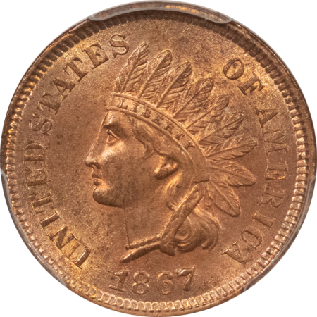 Indian 1867 INDIAN CENT – PCGS MS-64 RD, PRETTY! FULLY RED!