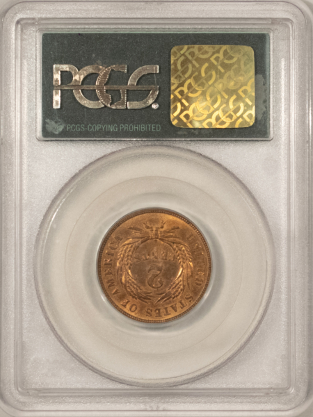 New Certified Coins 1868 TWO CENT PIECE – PCGS MS-65 RD, RED GEM, OLD GREEN HOLDER, FRESH & RARE!