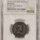 Exonumia 1888 BENJAMIN HARRISON OCTAGONAL CAMPAIGN TOKEN, DEWITT BH-1888-24, NGC MS-64BN!
