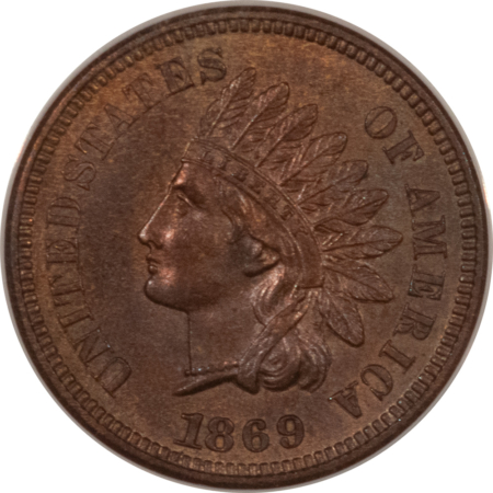 Indian 1869 INDIAN CENT – ANACS MS-60 BN NICE SMOOTH LOOK