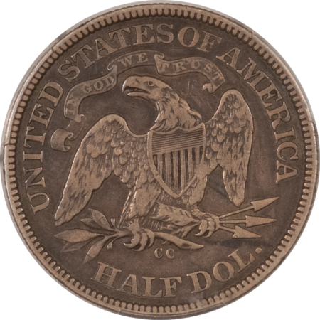 Half Dollars 1870-CC SEATED LIBERTY HALF DOLLAR PCGS F-15, RARE DATE! VF DETAIL! CARSON CITY!