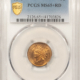 Indian 1865 INDIAN CENT, PLAIN 5 – PCGS MS-64 BN, ATTRACTIVE & LOOKS GEM!