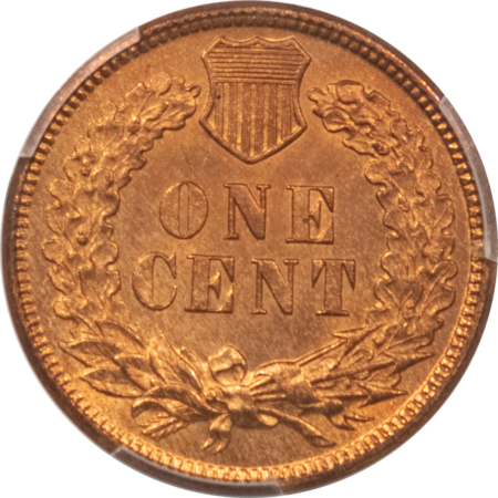 Indian 1876 INDIAN CENT – PCGS MS-66 RB, LOOKS RED! PREMIUM QUALITY!