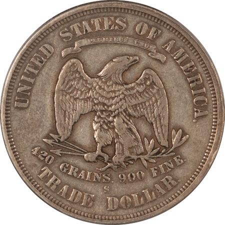 Dollars 1876-S $1 TRADE DOLLAR – PCGS VF-35, NICE CIRC!