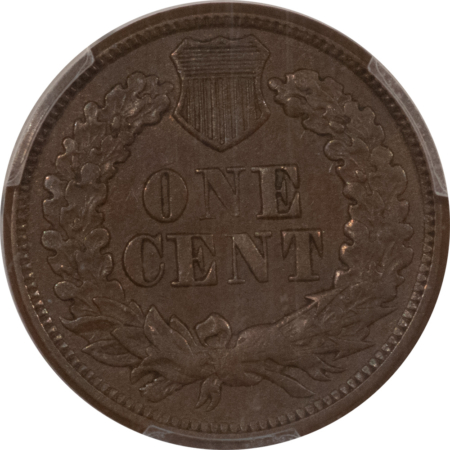 Indian 1877 INDIAN CENT – PCGS AU-53, CHOCOLATE BROWN, KEY-DATE!
