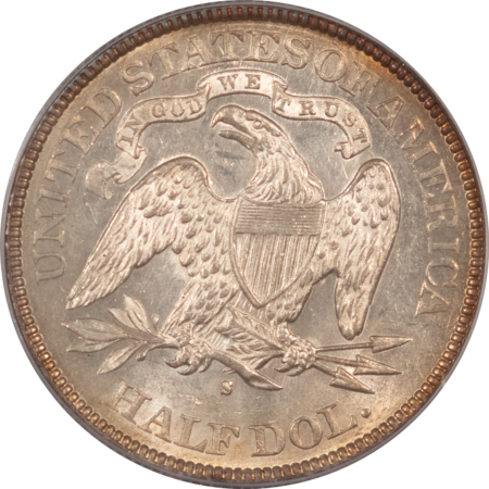 Half Dollars 1877-S SEATED LIBERTY HALF DOLLAR – PCGS MS-62, FRESH & FLASHY!