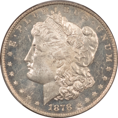 Dollars 1878 8TF $1 MORGAN DOLLAR – PCGS MS-63, DMPL OBVERSE!