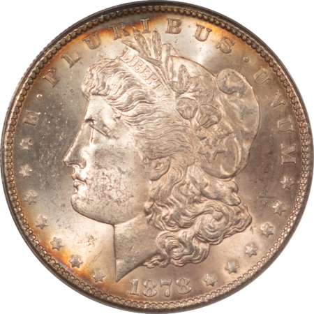 Dollars 1878-S $1 MORGAN DOLLAR – ANACS MS-62, PRETTY!