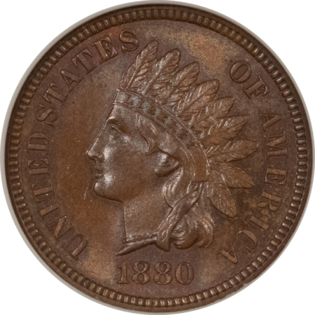 Indian 1880 INDIAN CENT – ANACS MS-64 BN, PREMIUM QUALITY!